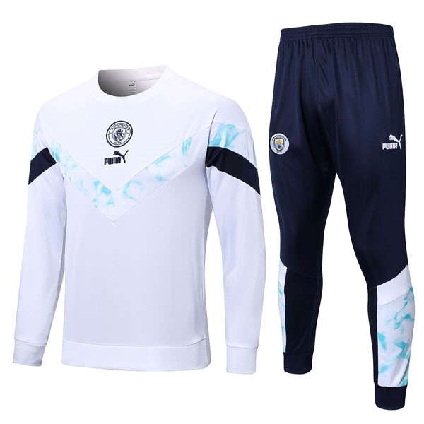 Felpa Manchester City 2022-2023 Bianco Blu